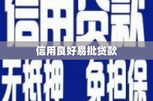 松江信用良好易批贷款