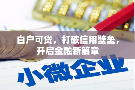 松江白户可贷，打破信用壁垒，开启金融新篇章