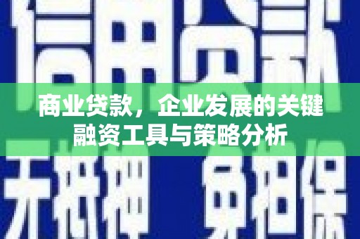 松江商业贷款，企业发展的关键融资工具与策略分析