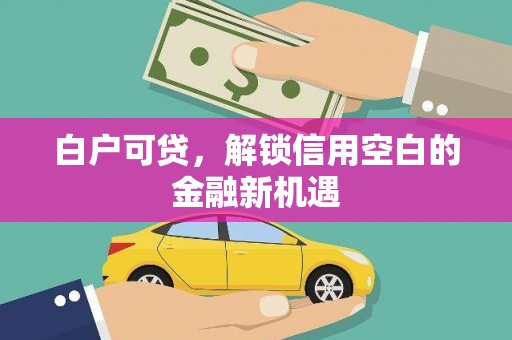 松江白户可贷，解锁信用空白的金融新机遇