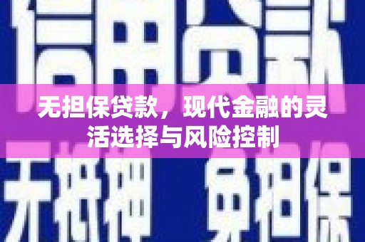 松江无担保贷款，现代金融的灵活选择与风险控制