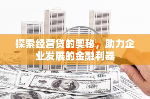 松江探索经营贷的奥秘，助力企业发展的金融利器
