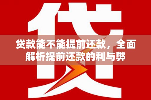 松江贷款能不能提前还款，全面解析提前还款的利与弊