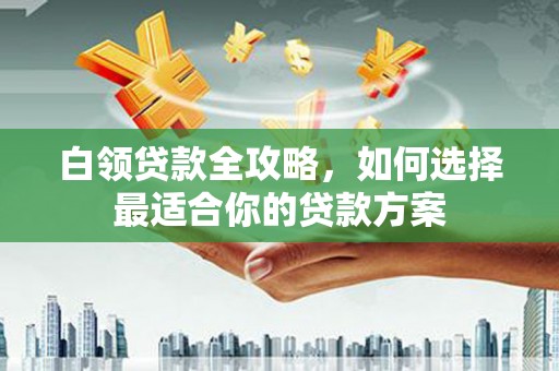 松江白领贷款全攻略，如何选择最适合你的贷款方案